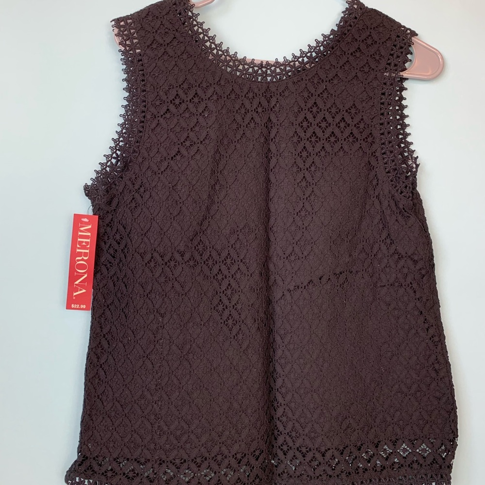 Merona Lace Design Tshirt - NWT Size Medium